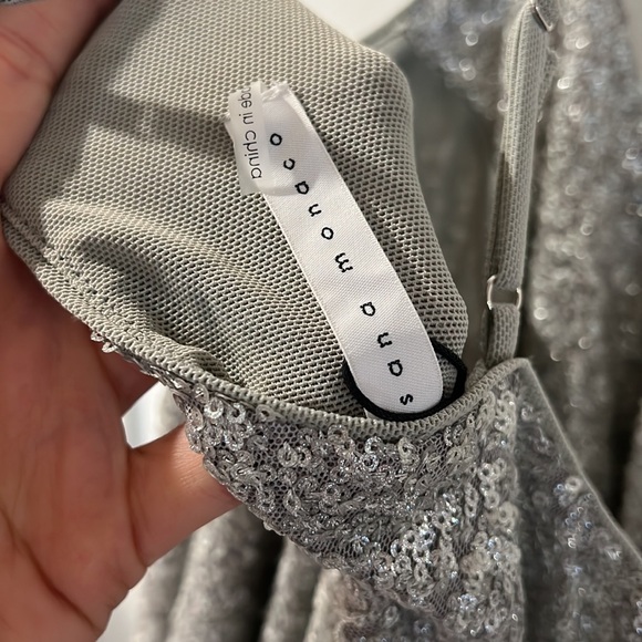 Susana Monaco Sequin Cowl Neck Dress silver - Picture 9 of 10